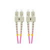 LANBERG šviesolaidinis laidas MM SC/UPC-SC/UPC dvipusis 1m LSZH om4 50/125 3.0mm violetinis
