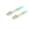 LANBERG šviesolaidinis laidas MM LC/UPC-LC/UPC dvipusis 1m LSZH om3 50/125 3.0mm aqua