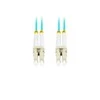 LANBERG šviesolaidinis laidas MM LC/UPC-LC/UPC dvipusis 1m LSZH om3 50/125 3.0mm aqua