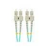 LANBERG šviesolaidinis laidas MM SC/UPC-SC/UPC dvipusis 3m LSZH om3 50/125 3.0mm aqua