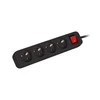LANBERG PS1-04E-0150-BK 1.5M Juodas LANTERGE CURVE 4X 230V PL SU GRANDINĖS IŠJUNGIKLIU PILNAS VARINIS