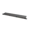 Lanberg Patch Panel 24 port 0.5U 19" cat.6 FTP ekranuotas juoda