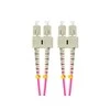 LANBERG šviesolaidinis laidas MM SC/UPC-SC/UPC dvipusis 2m LSZH om4 50/125 3.0mm violetinis