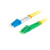LANBERG šviesolaidinis patchcord SM LC/APC-LC/UPC dvipusis 2m LSZH g657a1 3.0mm geltonas