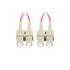 LANBERG šviesolaidinis laidas MM SC/UPC-SC/UPC dvipusis 1m LSZH om4 50/125 3.0mm violetinis