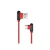 NATEC NKA-1201 Extreme Media kabelis USB Type-C į USB M 1m kampu į kairę/dešinę Raudona