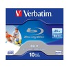 VERBATIM rašalinis spausdinimas BD-R 25GB 1-4x 10 pakelių papuošalų dėklas baltas paviršius