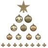 Fééric Lights and Christmas Auksinių kalėdinių papuošalų rinkinys su žvaigždute, 18 elementų