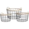 Asj Commerce 3 dekoratyvinių krepšelių rinkinys, pagamintas iš metalo, ovalus