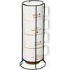 Secret De Gourmet 4 porcelianinių puodelių rinkinys HELLO ant metalinio stovo, 4 x 300 ml