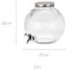 Excellent Houseware Kraantje Gėrimų Dozatorius 5,5 l su Kranu - Stiklinis, Su Metaliniu Dangčiu