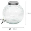 Excellent Houseware Kraantje Gėrimų Dozatorius 5,5 l su Kranu - Stiklinis, Su Metaliniu Dangčiu