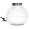 Excellent Houseware Kraantje Gėrimų Dozatorius 5,5 l su Kranu - Stiklinis, Su Metaliniu Dangčiu