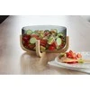 Secret De Gourmet ARHA salotų dubuo, 24 cm stiklas, su mediniu stovu