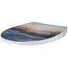BALTIC WENKO slow-closing toilet seat with a sunset print, 38.8 x 45 cm, thermoplastic.