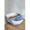 BALTIC WENKO slow-closing toilet seat with a sunset print, 38.8 x 45 cm, thermoplastic.