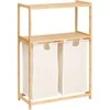 5five Simply Smart Bamboo Bambukinė lentyna su skalbinių krepšeliu TIDY BOX, 72 x 33 x 109 cm