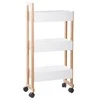 5five Simply Smart BAMBOO vonios vežimėlis, bambukinė spintelė - 3 lygių