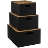 5five Simply Smart Bamboo BAVA bambukinio dangtelio dėžutės komplektas, 3 vnt.