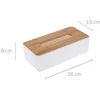 Bathroom Solutions Orion Servetėlių dėžutė WHITNEY su bambuko dangteliu