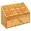 5five Simply Smart Bamboo Bambuko laikiklis kosmetikai, stalčius ir 9 skyriai