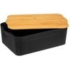 5five Simply Smart Bamboo Plastikinė dėžutė su bambukiniu dangteliu, 13,5 L, juoda