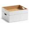 Zeller Bamboo Sandėliavimo dėžutė, bambukinė, balta 30x27x10,5