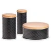 Bamboo SCANDI laikymo konteineris apvalus bambuko dangtelis, juodas, Zeller