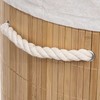 5five Simply Smart Bamboo Skalbinių krepšelis BAMBUKAS, apvalus su dangteliu, 48 l
