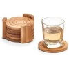 Bamboo Stiklinis stovas, padėklas, 100% bambukas - komplekte 7 elementai, ZELLER