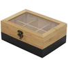 Kesper Bamboo TeeBox su 6 skyriais, bambukinė, FSC, juoda