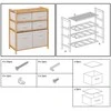 5five Simply Smart Bamboo TIDY bambukinė lentyna su 6 medžiaginiais krepšeliais, aukštis 78,5 cm
