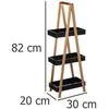 5five Simply Smart Bamboo Vonios lentyna 3 lygių bambukinė, vonios kabykla, juoda spalva