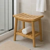 5five Simply Smart BAMBOO vonios taburetė su lentyna priedams
