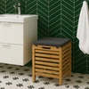 5five Simply Smart BAMBOO vonios taburetė su skalbinių krepšeliu, 2in1
