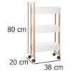 5five Simply Smart BAMBOO vonios vežimėlis, bambukinė spintelė - 3 lygių