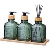Bathroom Solutions Bamboo Vonios kambario komplektas su stikliniu difuzoriumi ir bambuko padėklu REN