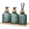 Bathroom Solutions Bamboo Vonios kambario komplektas su stikliniu difuzoriumi ir bambuko padėklu REN