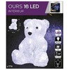 Springos LED acrylic bear, battery-operated, 16 LEDs, height 20 cm