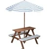 ProGarden Children's picnic table with umbrella KIRD, 75 x 75 x 140 cm
