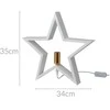 Christmas Decoration Stalinis šviestuvas medinė balta žvaigždė 34,5 cm