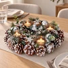 Home Styling Collection Kalėdinis vainikas iš kankorėžių, žvakių laikiklis 4 žvakėms, Ø 30 cm x 7,5 cm