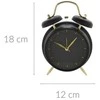 KOOPMAN CLASSIC Klasikinio stiliaus žadintuvas su auksiniais antgaliais, metalinis, Ø 12 cm
