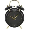 KOOPMAN CLASSIC Klasikinio stiliaus žadintuvas su auksiniais antgaliais, metalinis, Ø 12 cm