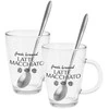 Excellent Houseware Stiklinės kavos latte su šaukštais 300 ml 2 vnt.