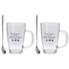 Excellent Houseware Stiklinės kavos latte su šaukštais 300 ml 2 vnt.