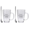 Excellent Houseware Stiklinės kavos latte su šaukštais 300 ml 2 vnt.