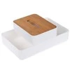 Bathroom Solutions Bamboo Kosmetikos laikiklis su bambuko dangteliu, 26 x 17 cm