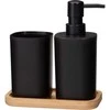 Bathroom Solutions PIECES CUB vonios kambario komplektas, juodas, 3 dalių