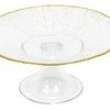 KOOPMAN Stiklinė tortų lėkštė su auksiniu kraštu, 21 cm